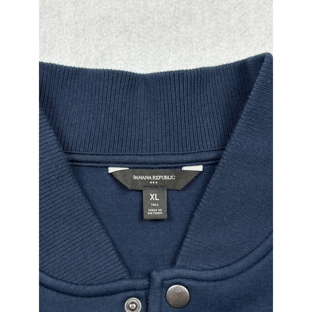 Banana Republic‎ Scuba Bomber Jacket Mens XL Tall Preppy Navy Blue 832224-00